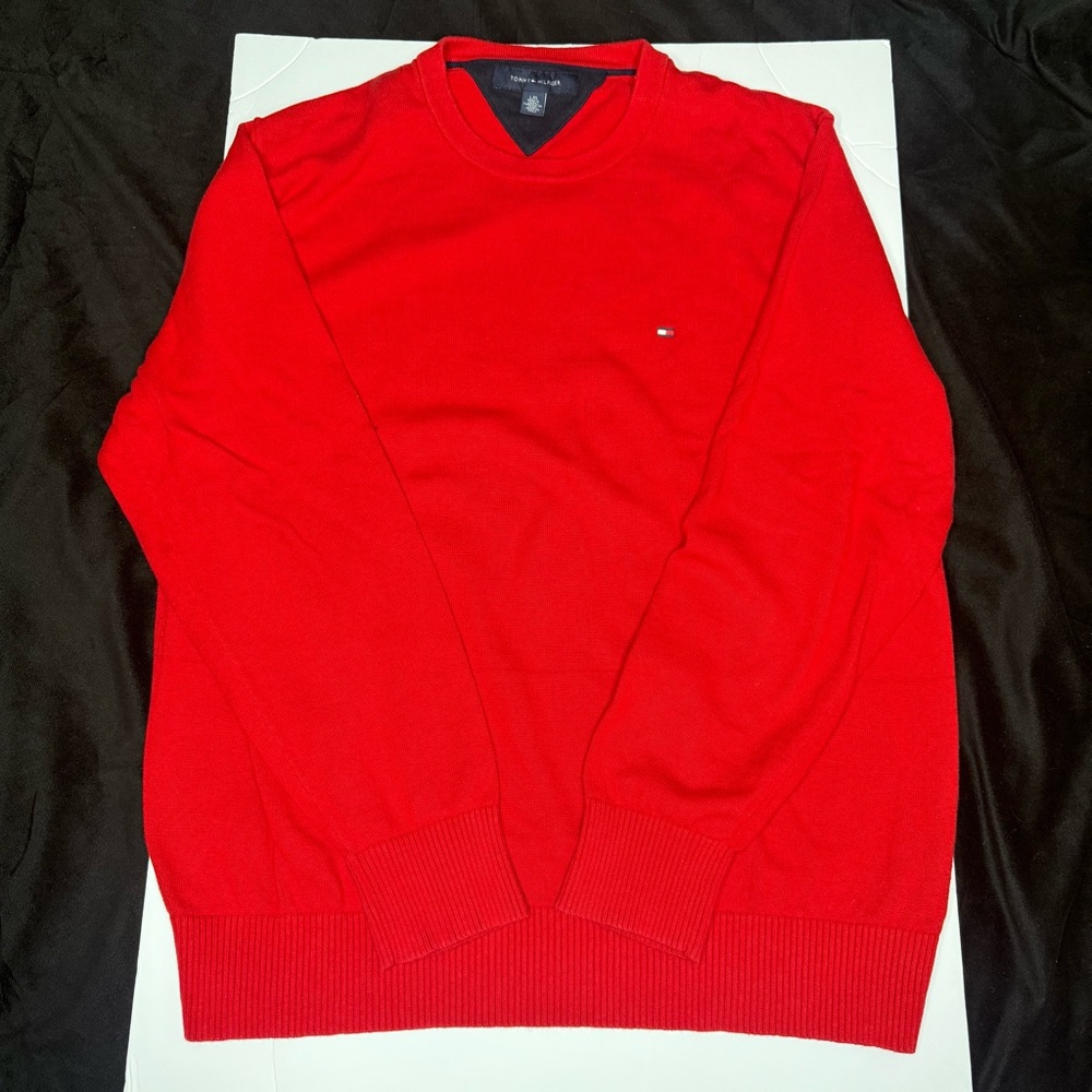 Tommy Hilfiger Men's Vibrant Red Crewneck Sweater